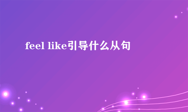 feel like引导什么从句