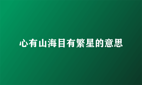心有山海目有繁星的意思