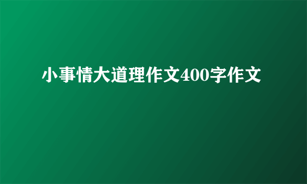 小事情大道理作文400字作文