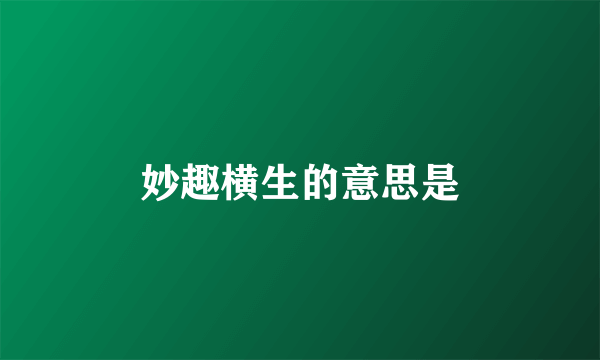 妙趣横生的意思是