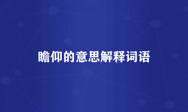 瞻仰的意思解释词语