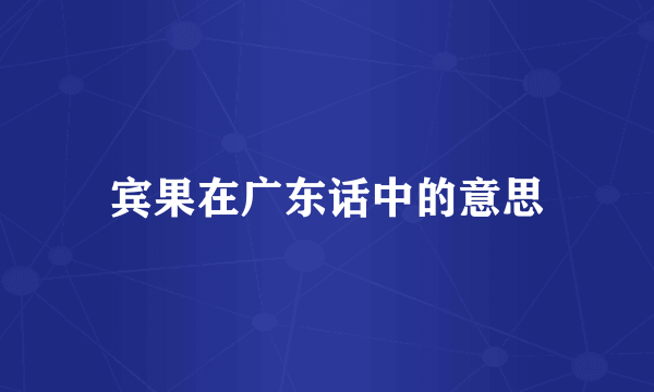 宾果在广东话中的意思