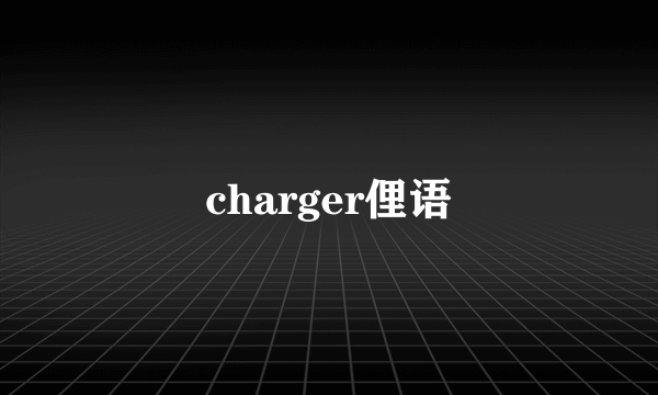 charger俚语