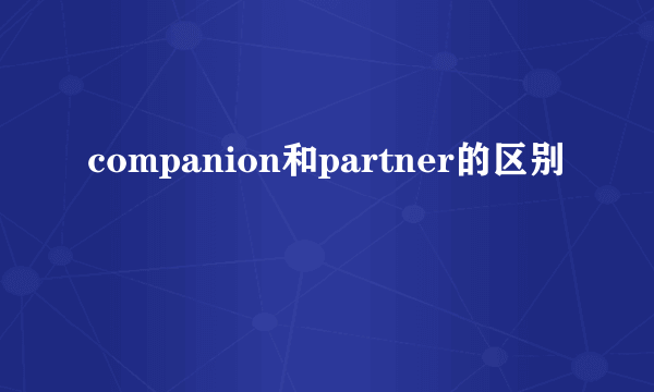 companion和partner的区别