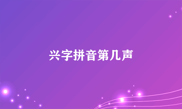 兴字拼音第几声