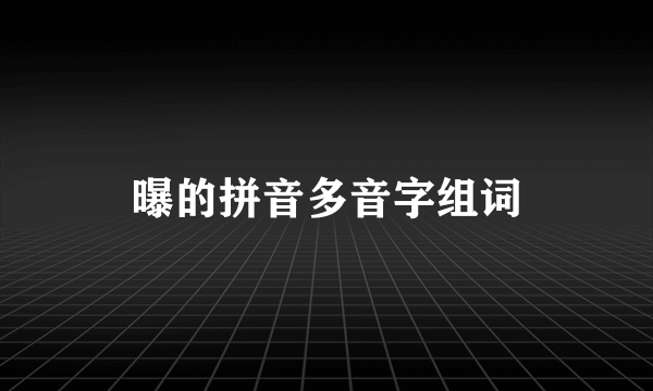 曝的拼音多音字组词