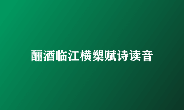 酾酒临江横槊赋诗读音
