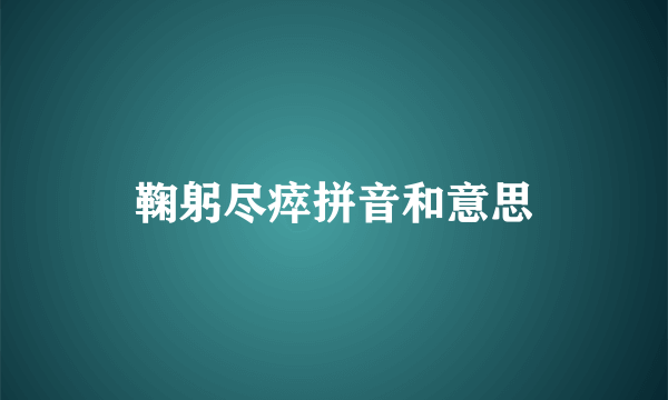 鞠躬尽瘁拼音和意思