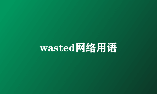 wasted网络用语