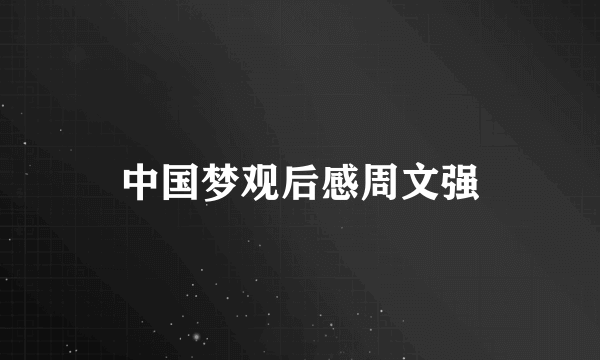 中国梦观后感周文强