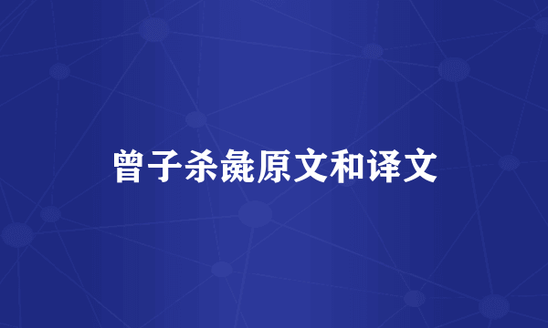 曾子杀彘原文和译文