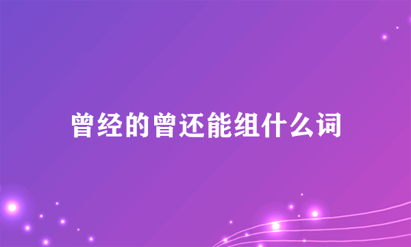 曾经的曾还能组什么词