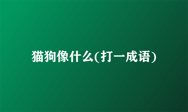 猫狗像什么(打一成语)
