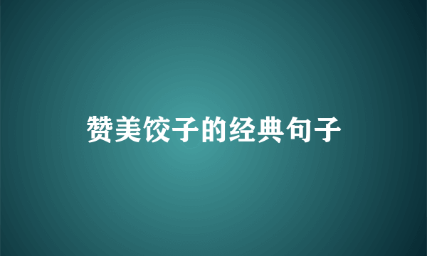 赞美饺子的经典句子