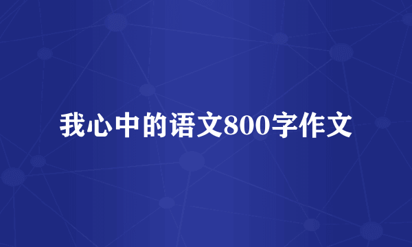 我心中的语文800字作文
