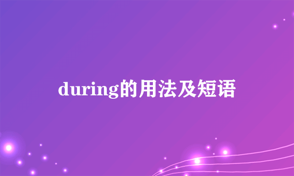 during的用法及短语