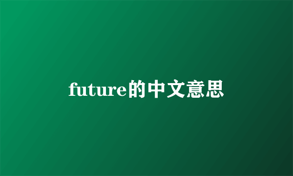 future的中文意思