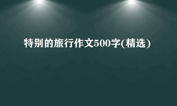 特别的旅行作文500字(精选)