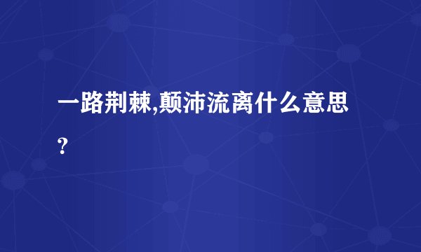 一路荆棘,颠沛流离什么意思?