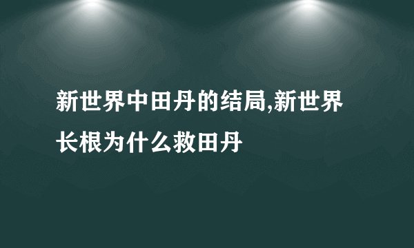 新世界中田丹的结局,新世界长根为什么救田丹