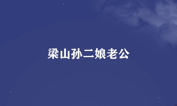梁山孙二娘老公