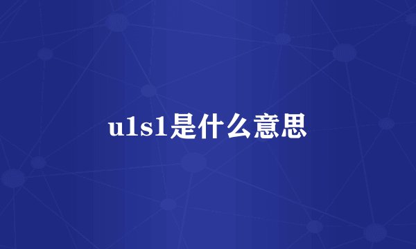 u1s1是什么意思