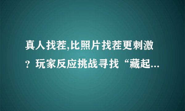 真人找茬,比照片找茬更刺激？玩家反应挑战寻找“藏起来的精灵”