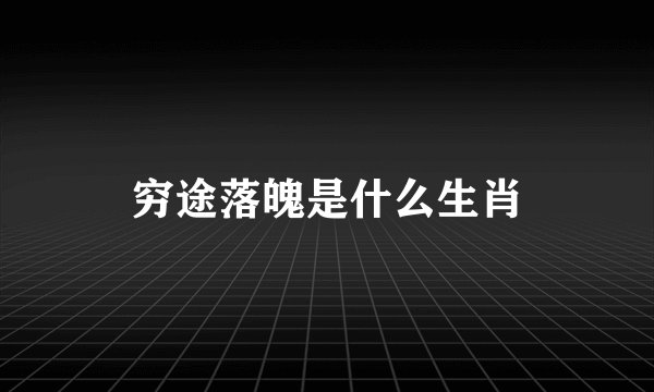 穷途落魄是什么生肖
