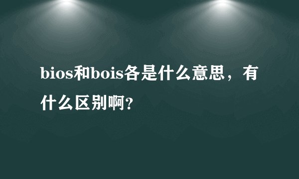 bios和bois各是什么意思，有什么区别啊？