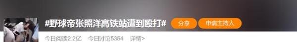 野球帝张照洋和女友在高铁站遭到多人殴打，原因不明，已报警