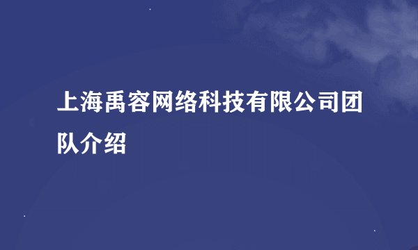 上海禹容网络科技有限公司团队介绍