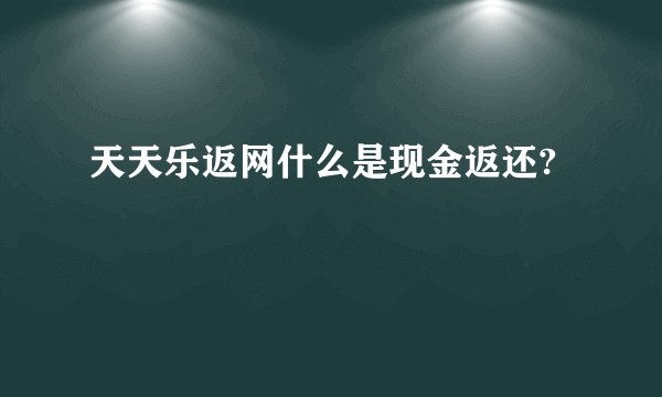 天天乐返网什么是现金返还?
