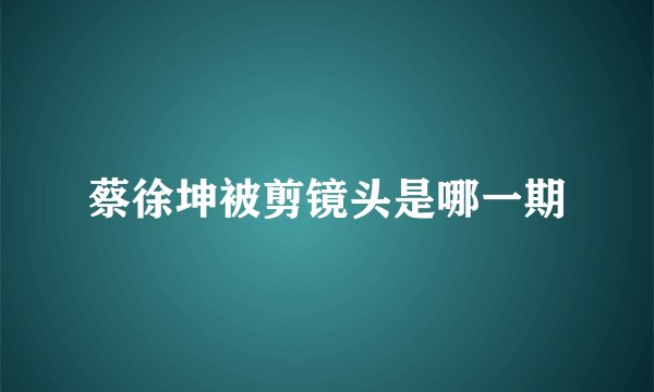 蔡徐坤被剪镜头是哪一期