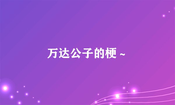 万达公子的梗～