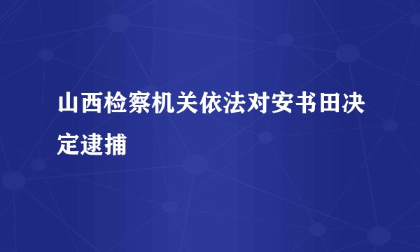 山西检察机关依法对安书田决定逮捕