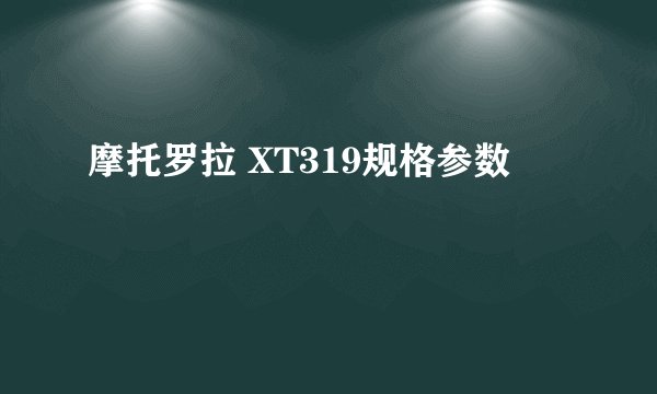 摩托罗拉 XT319规格参数