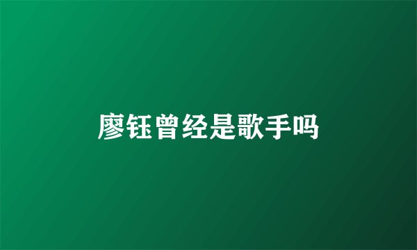 廖钰曾经是歌手吗