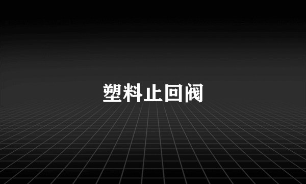 塑料止回阀