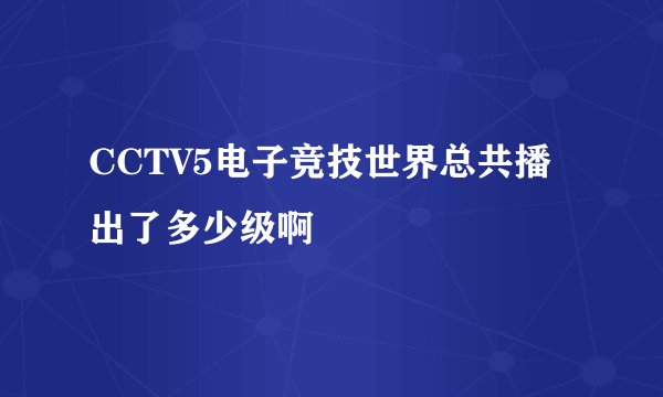 CCTV5电子竞技世界总共播出了多少级啊
