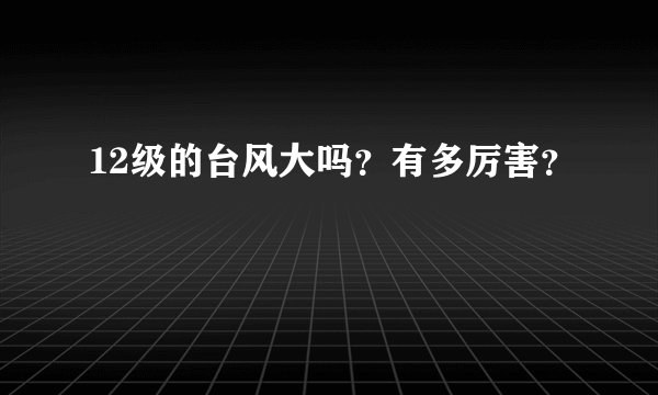 12级的台风大吗？有多厉害？