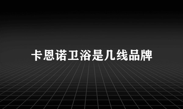 卡恩诺卫浴是几线品牌