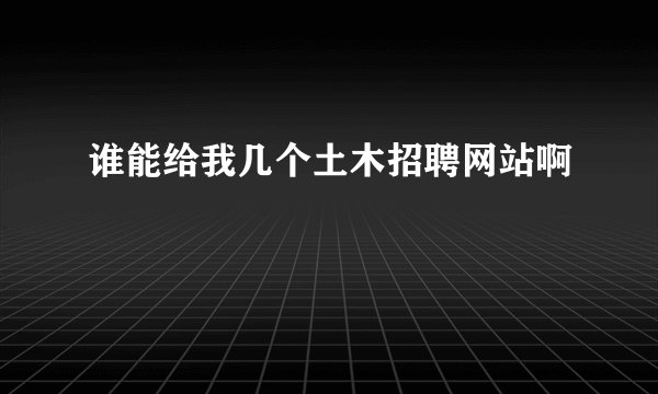 谁能给我几个土木招聘网站啊