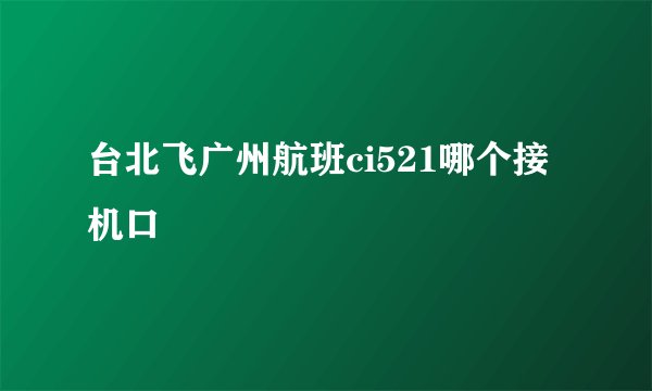 台北飞广州航班ci521哪个接机口