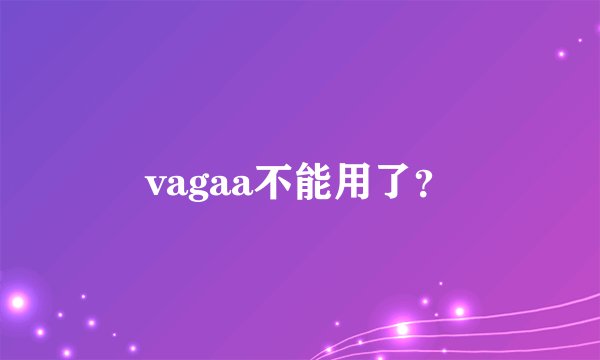 vagaa不能用了？
