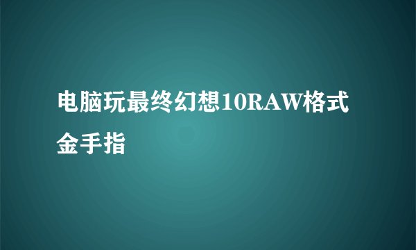 电脑玩最终幻想10RAW格式金手指