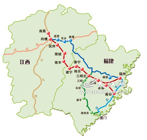 向莆铁路的开通运营