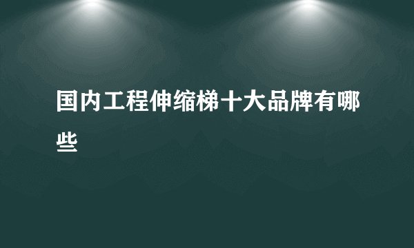 国内工程伸缩梯十大品牌有哪些
