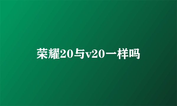 荣耀20与v20一样吗