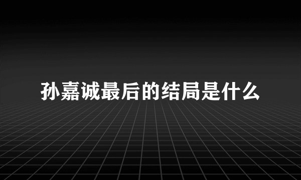 孙嘉诚最后的结局是什么