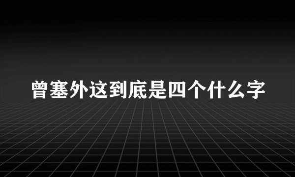 曾塞外这到底是四个什么字